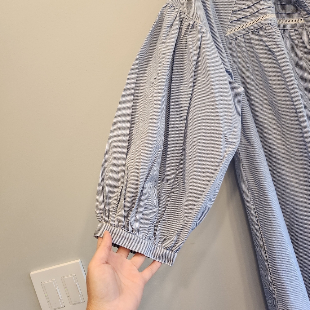 La Cera NWT Chambray Button Up Nightgown Comfort Wear XL 100% Cotton - Picture 4 of 9